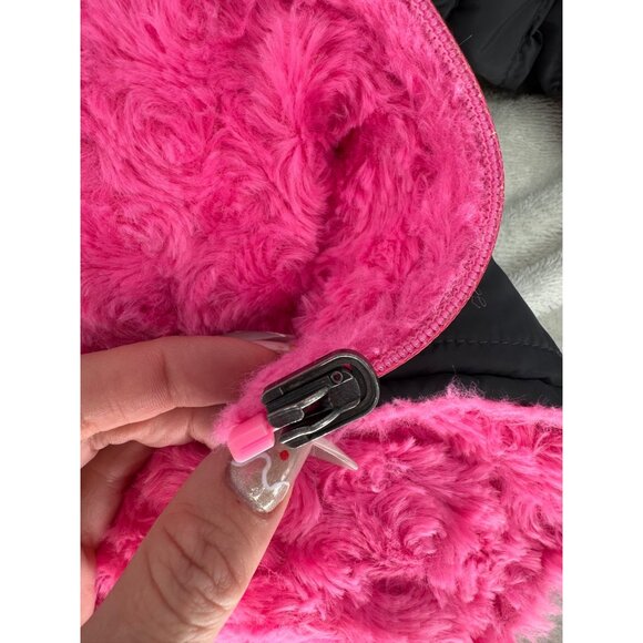 Limited too Girls Reversible Puffer Jacket With Hood & Pink Fuzzy Lining Size8 - Picture 8 of 8